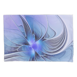 Funda De Cojín Arte fractal moderno abstracto lavanda azul