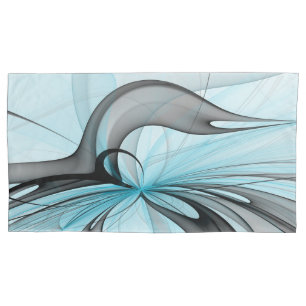 Funda De Cojín Arte fractal moderno gris antracita abstracto
