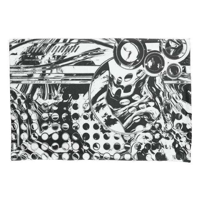 Funda De Cojín Arte Geométrico Negro Y Blanco 20 (Anverso)