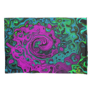 Funda De Cojín Arte Líquido Giratorio Abstracto Magenta Enérgico