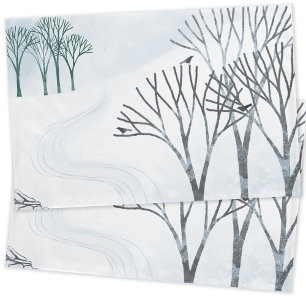 Funda De Cojín Arte paisajístico de nieve de invierno