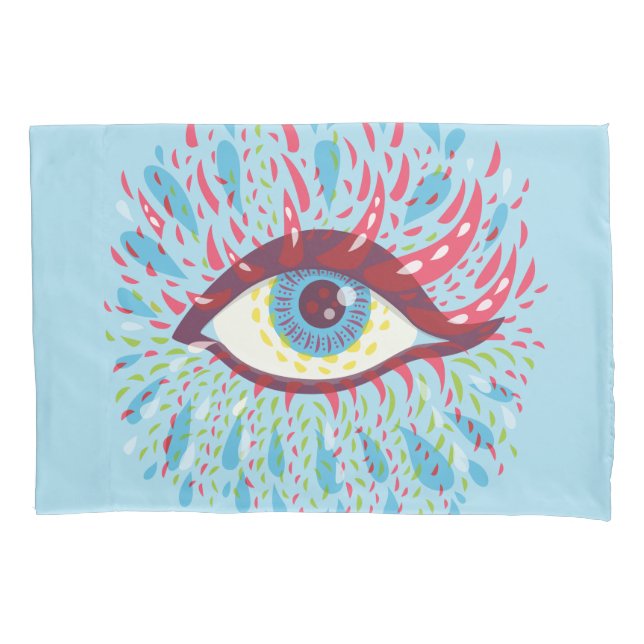 Funda De Cojín Arte psicodélico en los ojos trippy (Anverso)