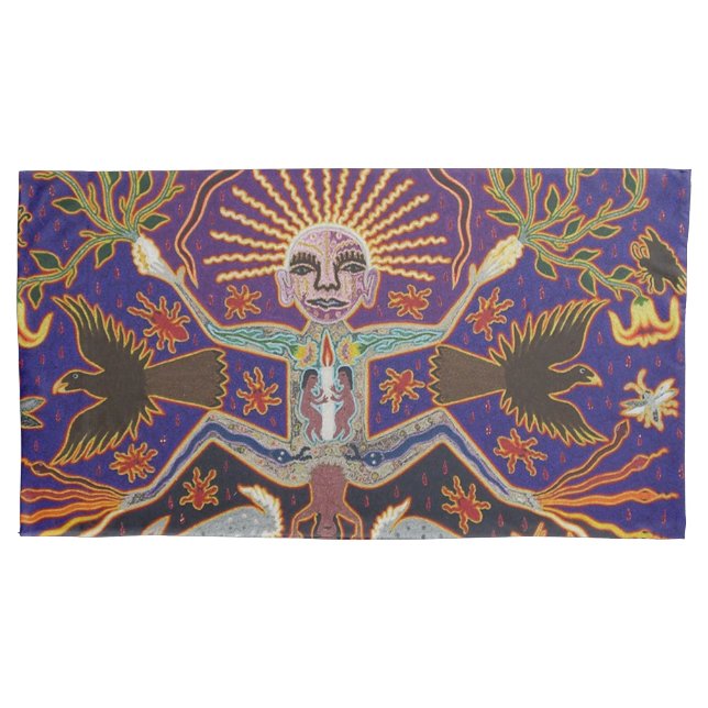 Funda De Cojín Arte tribal étnico Boho de la diosa azteca maya (Anverso)