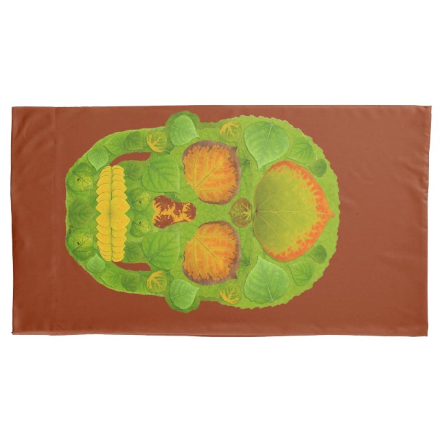 Funda De Cojín Aspen Leaf Skull 10 (Anverso-izquierdo)