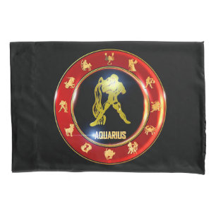 Funda De Cojín Astrología del Rótulo Aquarius Zodiac