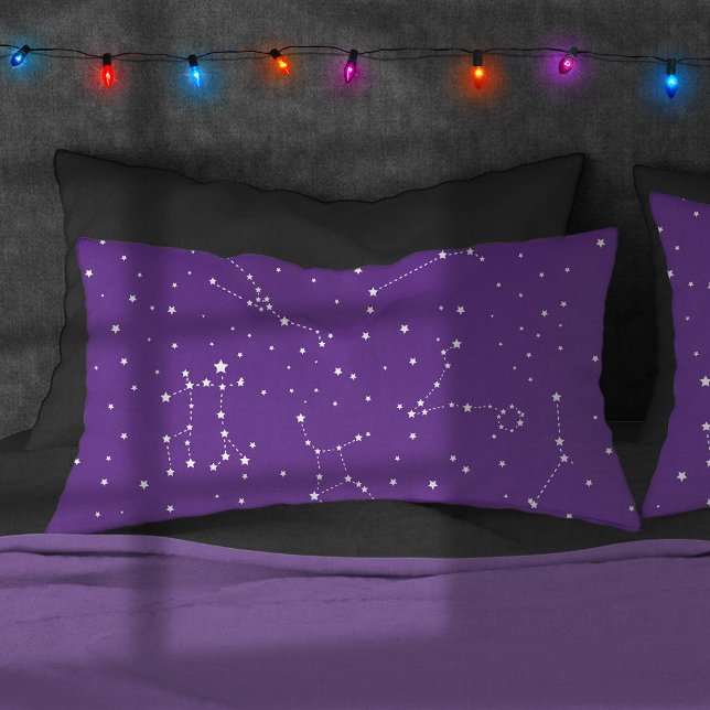 Funda De Cojín Astrología Estrellas blancas moradas Constelación  (In Situ. Lights graphics by ObsidianDawn)