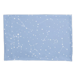 Funda De Cojín Astrología Pastel Azul Estrellas Blancas Constelac