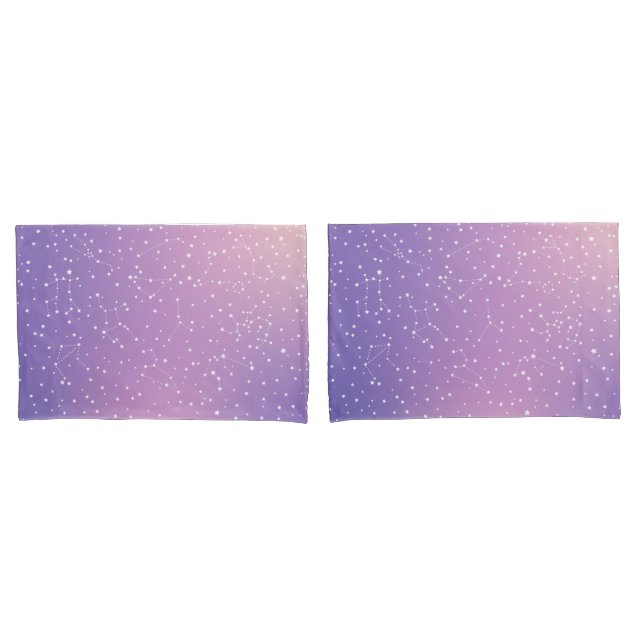 Funda De Cojín Astrología Púrpura Aura Estrellas Constelación (Anverso - Set)