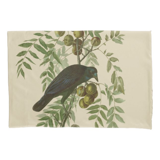 Funda De Cojín Audubon American Crow Black Bird (Anverso)