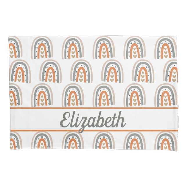 Funda De Cojín Auriculares con monograma beige gris marrón arcoir (Anverso)