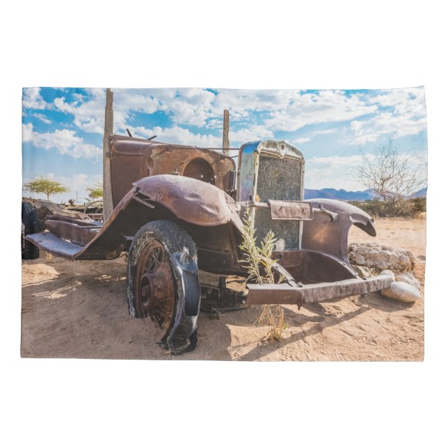 Funda De Cojín Auto viejo y abandonado #3 en Solitaire, Namibia (Reverso)