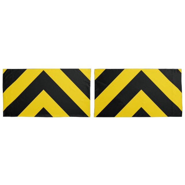 Funda De Cojín Autopista Autopista Tráfico Bumble Bee Chevrons (Anverso - Set)