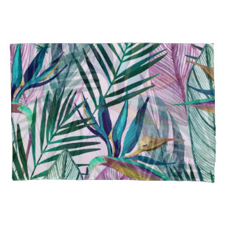 Funda De Cojín Ave del paraíso tropical, patrón acuático