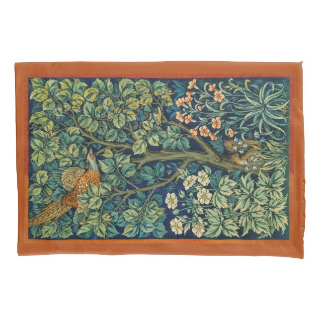 Funda De Cojín Ave faisán en un árbol (por William Morris) (Anverso-izquierdo)