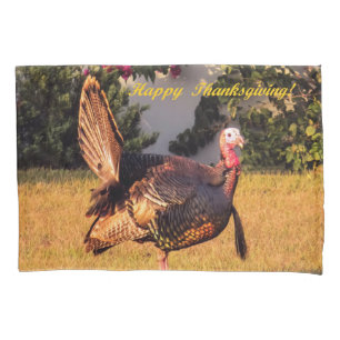 Funda De Cojín Ave pavo feliz de Acción de Gracias