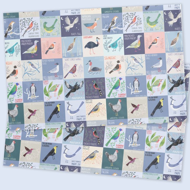 Funda De Cojín Aves alrededor del mundo acuarela arte (Birds around the world watercolor art pillow case by Nic Squirrell)