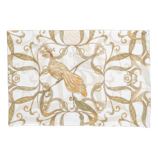 Funda De Cojín Aves de flores de Art Nouveau