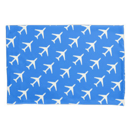 Funda De Cojín Avión blanco funky fondo azul piloto aviación