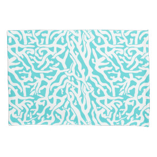 Funda De Cojín Azul blanco náutico del modelo del arrecife de