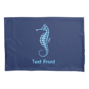 Funda De Cojín Azul caballito de mar