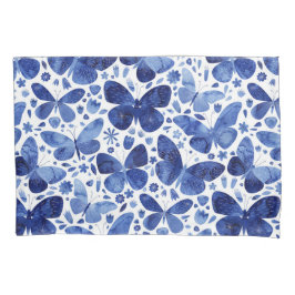 Funda De Cojín Azul de agua de mariposas