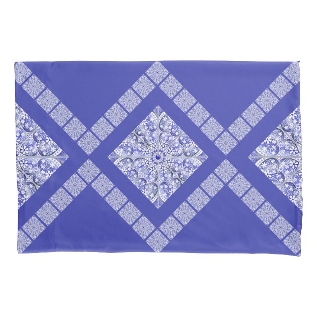 Funda De Cojín Azul de encaje cerámico de Grecia (Anverso)