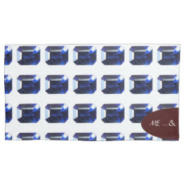 Funda De Cojín Azul de zafiro rectangular