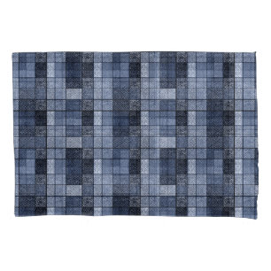 Funda De Cojín Azul, dril de algodón, tartán, tela escocesa.