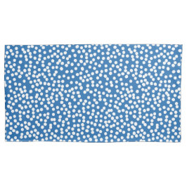 Funda De Cojín Azul nebulosa con puntos de nieve blanca