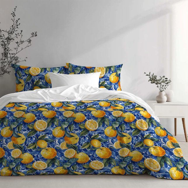 Funda De Cojín Azul negrita Italia Positano Lemon (Subido por el creador)