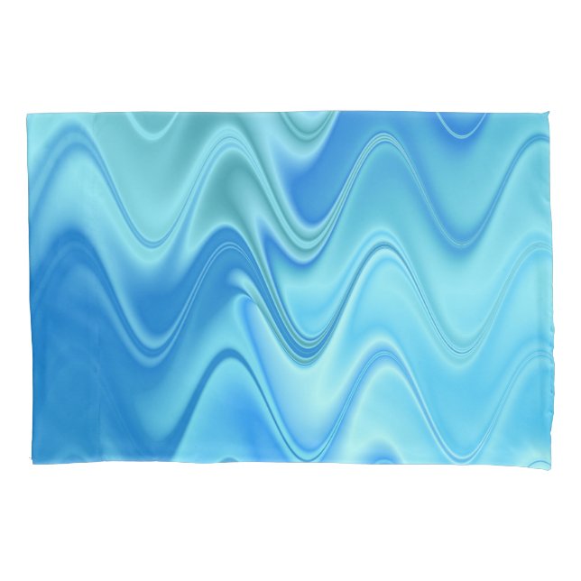 Funda De Cojín Azul Ondulado Abstracto (Anverso-izquierdo)