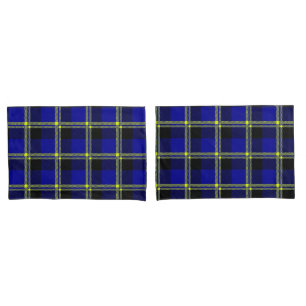 Funda De Cojín Azul oscuro, negro y amarillo revestido