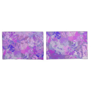Funda De Cojín Azul púrpura rosado de moda de Camo