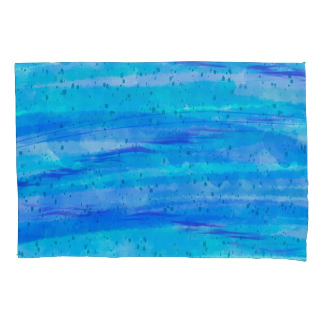 Funda De Cojín Azul, Púrpura, Verde azulada, Aqua Abstract Waves  (Anverso)