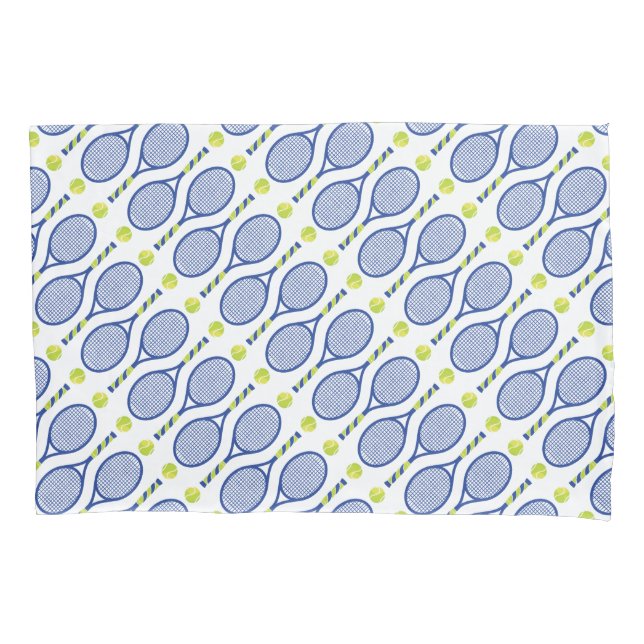 Funda De Cojín 🎾- azul, verde, blanco 🎾 de tenis (Anverso)
