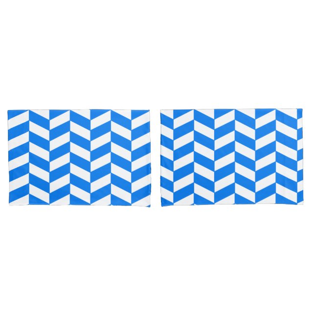 Funda De Cojín Azure Blue Herringbone (Anverso - Set)