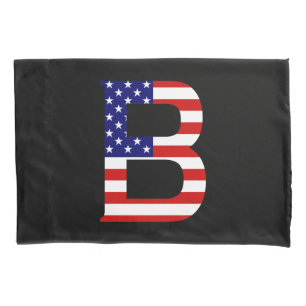 Funda De Cojín B Monograma sobrepuesto en el pcnt de la bandera d