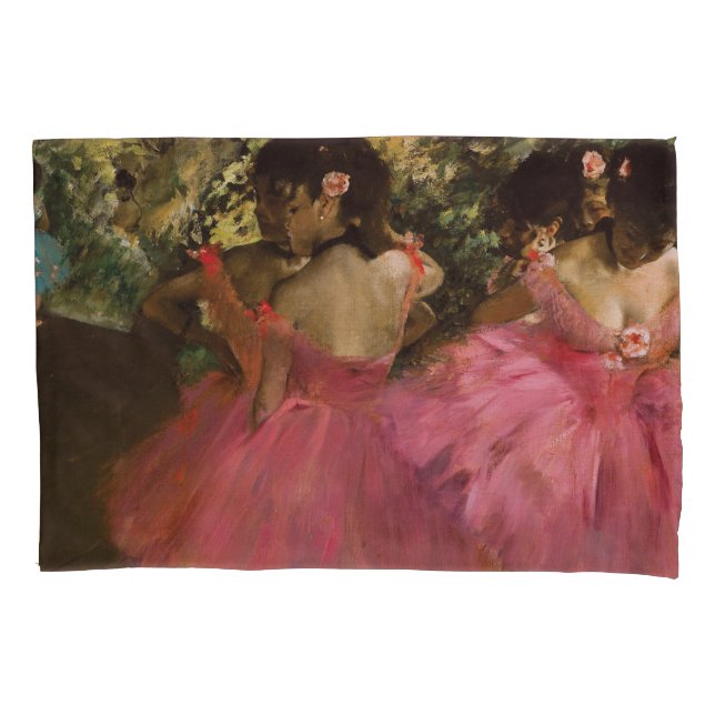 Funda De Cojín Bailarinas en rosa de Edgar Degas (Anverso)