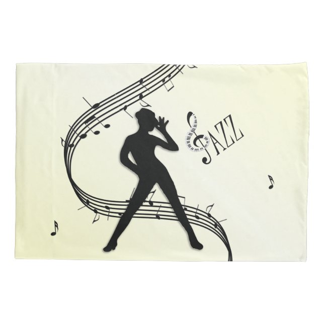 Funda De Cojín Baile de Jazz Música Amarilla  (Reverso)
