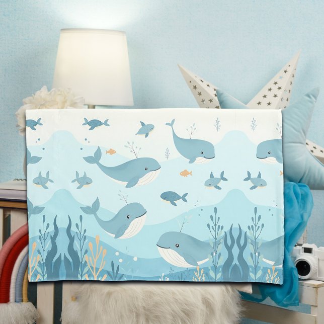 Funda De Cojín Bajo el mar ballenas y peces (Subido por el creador)