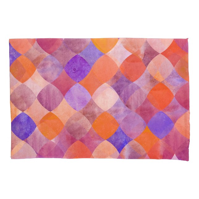 Funda De Cojín Balanzas de peces árabes geométricas de acuarela. (Anverso)