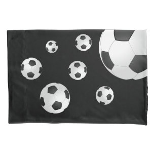 Funda De Cojín Balas de fútbol niño negro