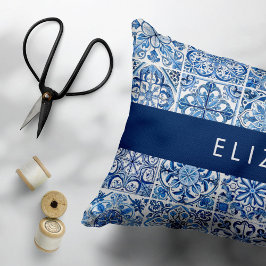 Funda De Cojín Baldosas mediterráneas, portuguesas, azulejo, tu n