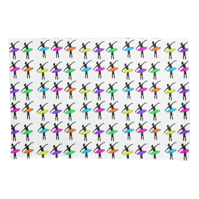 Funda De Cojín Ballet Pointe Dancer Danza Recital Neon Ballerinas (Anverso)