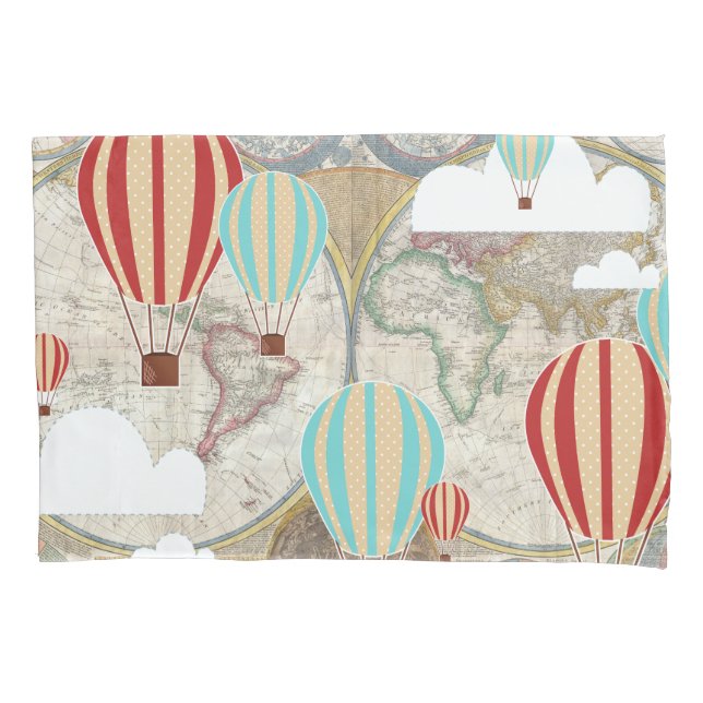 Funda De Cojín Balón de aire caliente y aventura de cosecha de ma (Anverso)