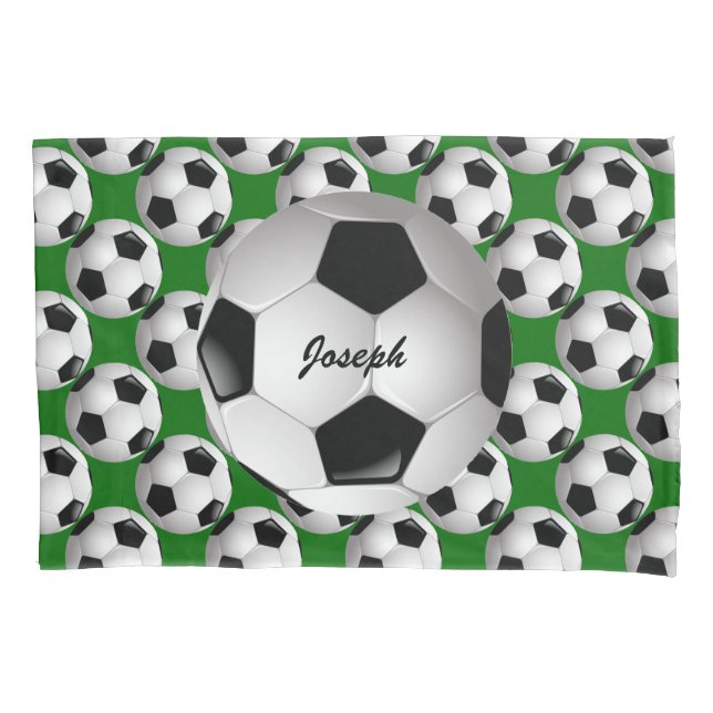 Funda De Cojín Balón de fútbol personalizado en modelo del fútbol (Anverso)