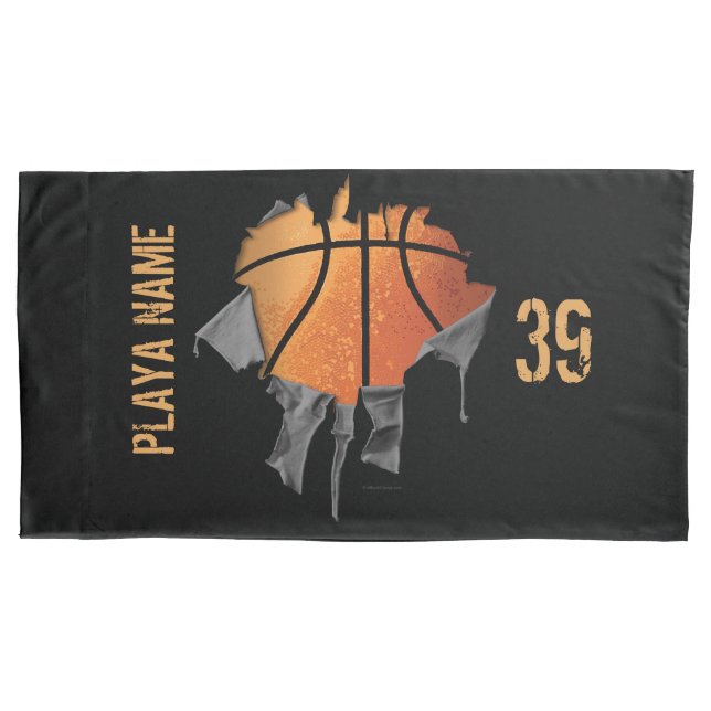 Funda De Cojín Baloncesto rasgado (Anverso)