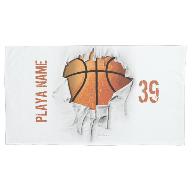 Funda De Cojín Baloncesto rasgado (Anverso)