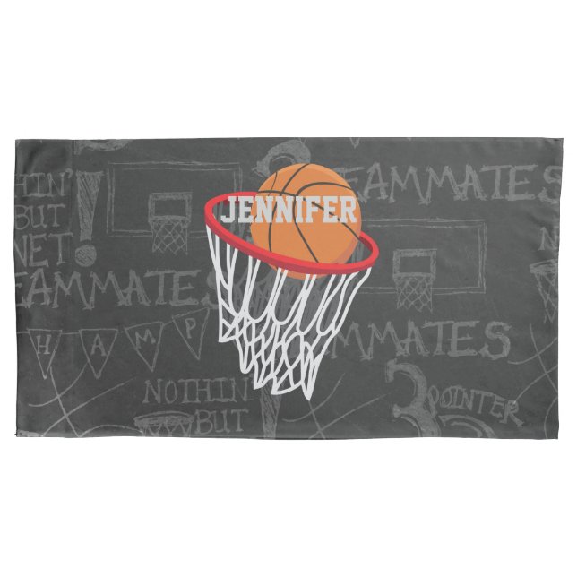 Funda De Cojín Baloncesto y gancho de tablero personalizado (Anverso)