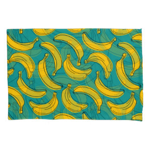 Funda De Cojín Banana amarilla: pintura de contorno negro
